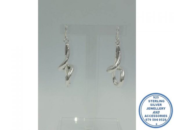 925 Sterling Silver Electroformed Large Twirl Dangle Tube Earrings