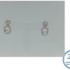 925 Sterling Silver Royal CLEAR Cubic Round And Rectangular Halo Earring Dangle Stud