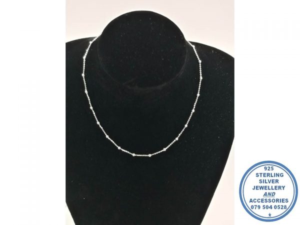 925 Sterling Silver Chain with balls 45cm Designer's Trendy chain
