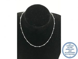 925 Sterling Silver Chain with balls trendy 50cm