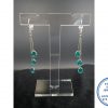 "925 Sterling Silver Statement Clear Hanging Hook in Earring with 3 Marquise Pear Shape Zirconia"