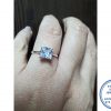 "925 Sterling Silver Clear Square Cubic Zirconia Plain band Ring 7 x7mm"