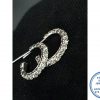 "925 Sterling Silver Clear Cubic Half Hoop Stud Earrings"