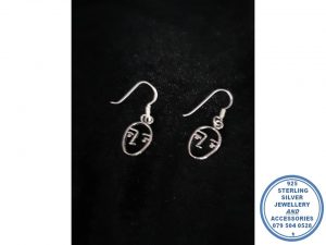 "925 Sterling Silver Trendy Faces Hook in Earring"