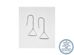 925 Sterling Silver Trendy Triangle Chain Ear Treader Earring