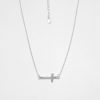 925 Sterling Silver Necklace with fixed Cross Pendant