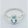 925 Sterling Silver Blue Topaz Ring Oval