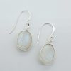 925 Sterling Silver Oval Moonstone Earrings Hook in