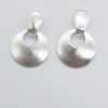 925 Sterling Silver Showstopper Open Circle Brushed Stud Earrings