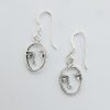 925 Sterling Silver Faces Hook in Earrings