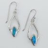 925 Sterling Silver Blue Opaline  Marquise Stud Earrings