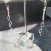 925 Sterling Silver Hook in double Dangle Twisted Bars Earrings