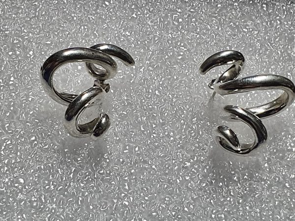 "925 Sterling Silver Spiral Bold Stud Earrings Electroform "