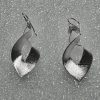925 Sterling Silver Twisted Rough Look Hook in Earrings