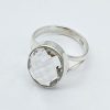 925 Sterling Silver Crystal Oval Ring XL