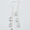 925 Sterling Silver Teardrop Clear Cubic Hook in Earrings