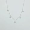 925 Sterling Silver 5 Teardrop Cubic Necklace