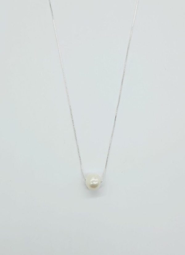 925 Sterling Silver Single Pearl on a Chain Necklace