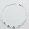 925 Sterling Silver 7 Various Size Clear Cubic Bracelet