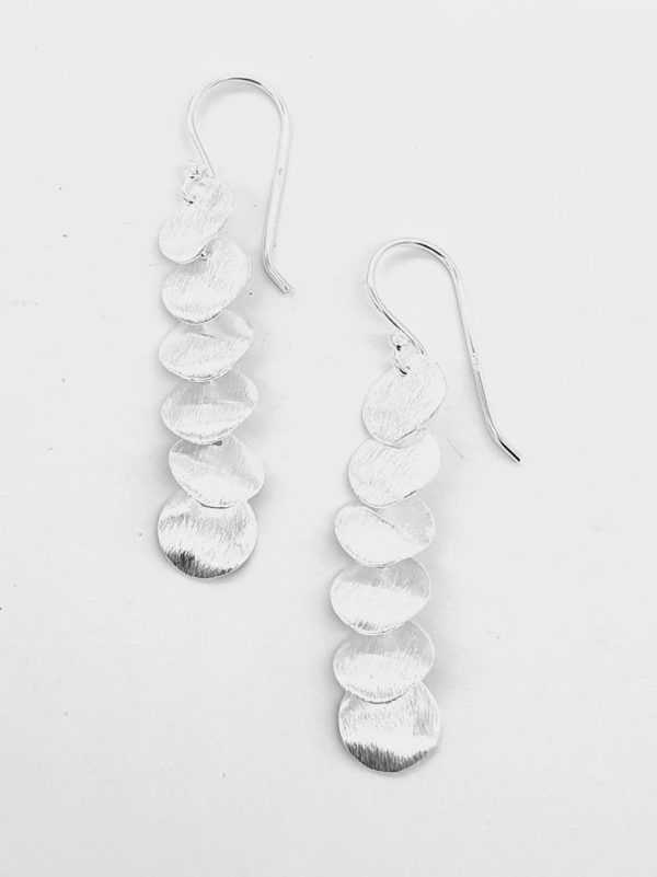 "925 Sterling Silver 6 Round Disk Hook in Dangle Earring"