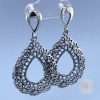 925 Sterling Silver XL double Teardrop Filigree Stud Earrings