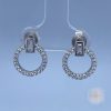 925 Sterling Circle Clear Banquette Circle Stud Earrings