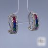 925 Sterling Silver Rainbow Stud Like Earrings