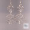 925 Sterling Silver Double Circle Spiral Hook in Earrings