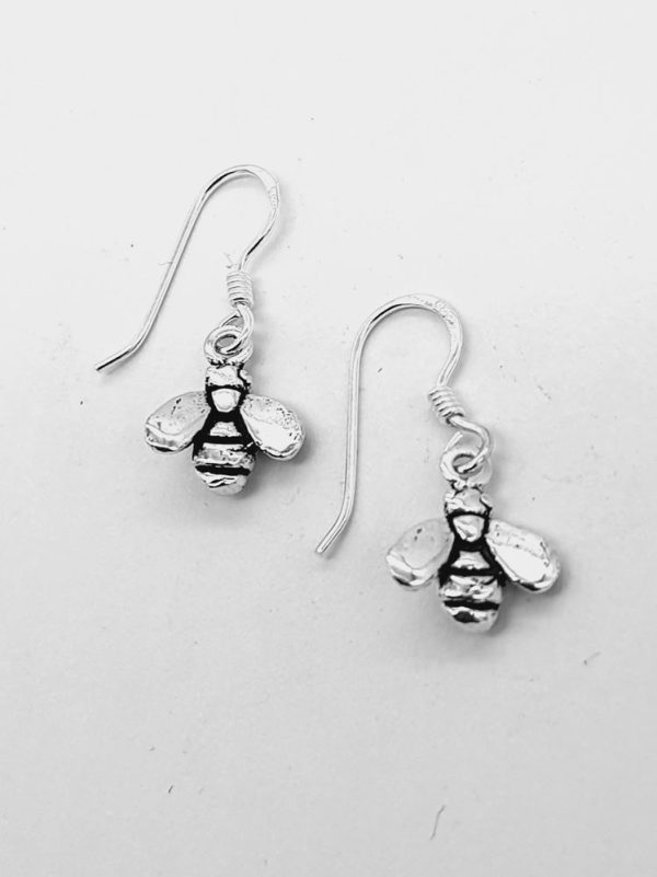 925 Sterling Silver Cute Bee Hook in Earrings