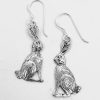 "925 Sterling Silver Cut Rabbit Hook in Earrings"