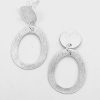 925 Sterling Silver Brushed Circle  Earrings