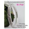 925 Sterling Silver Dotted Dotted with Cross Bangle Electroform