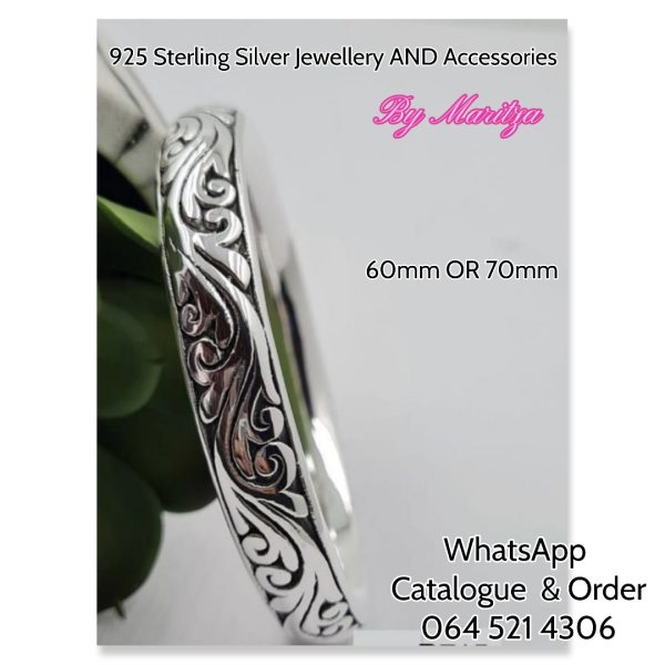 925 Sterling Silver Filigree Bangle Electroform