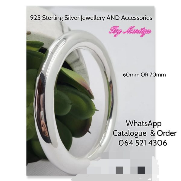 925 Sterling Silver Smooth Bangle Electroform