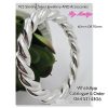 925 Sterling Silver Dotted Big Twisted Bangle Electroform