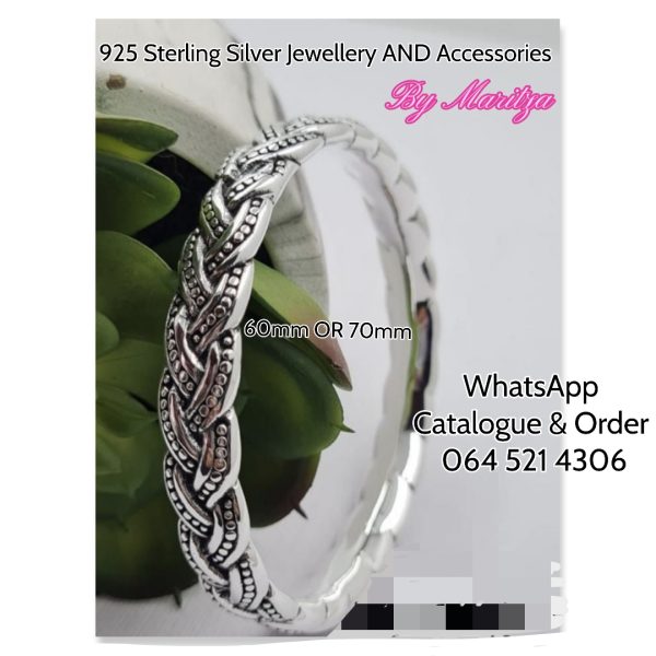 925 Sterling Silver Bangle Plate Look Eletroform