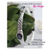 925 Sterling Silver Bangle with Black Cubic Oval Electroform