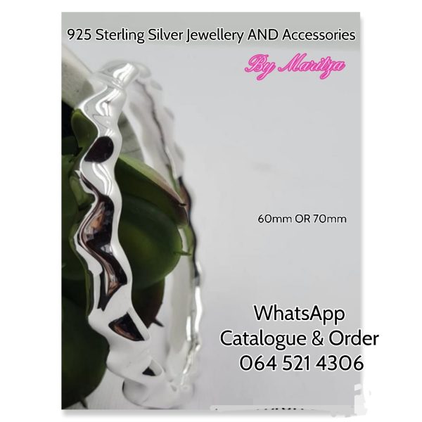 925 Sterling Silver Zig Zag Bangle Electroform
