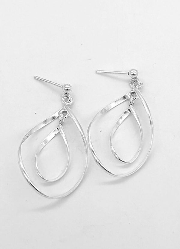 925 Sterling Silver Twisted Teardrop Hook in Earrings