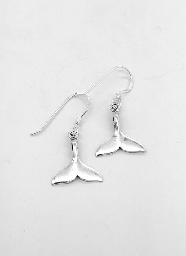925 Sterling Silver Whale Tale Hook in Earrings